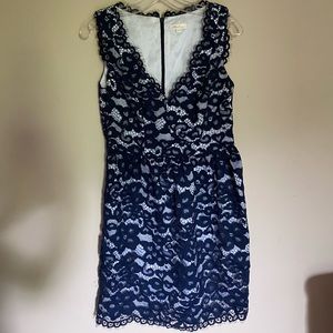 Shoshanna Navy Lace V neck dress